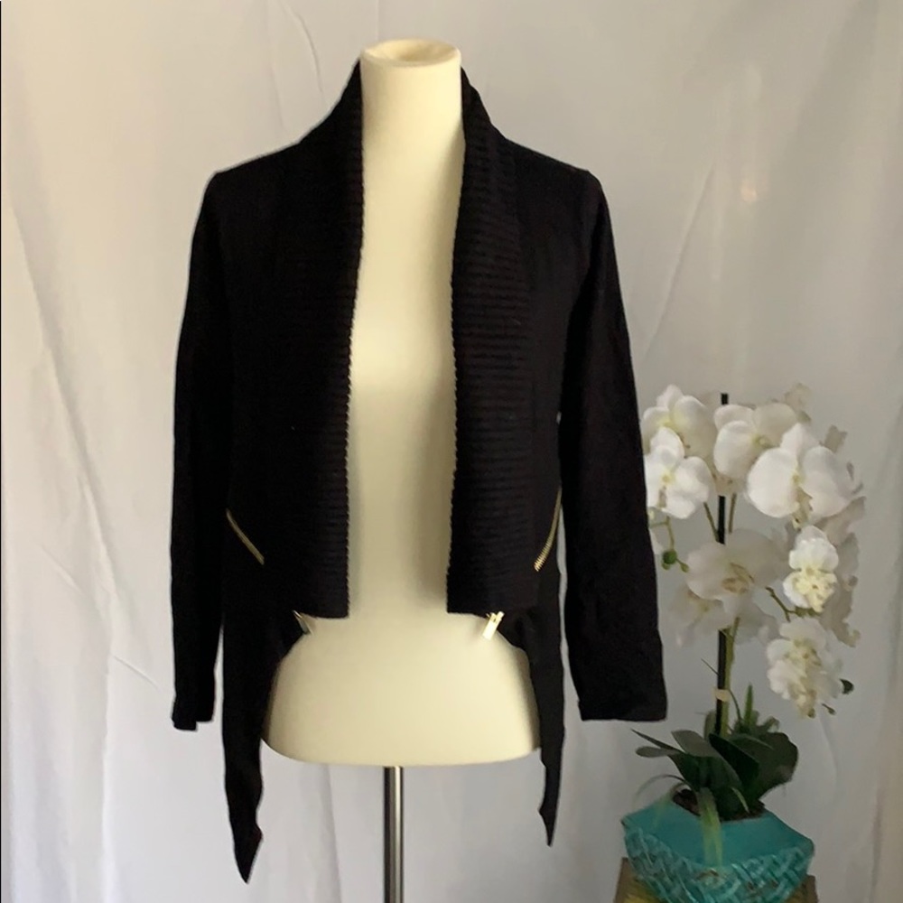INC black cardigan size PL gold zippers